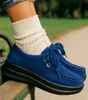 Mocassin Confort à Lacets et Semelle Plateforme en Suédine pour Femme - Emilia Lane