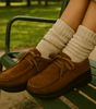 Mocassin Confort à Lacets et Semelle Plateforme en Suédine pour Femme - Emilia Lane
