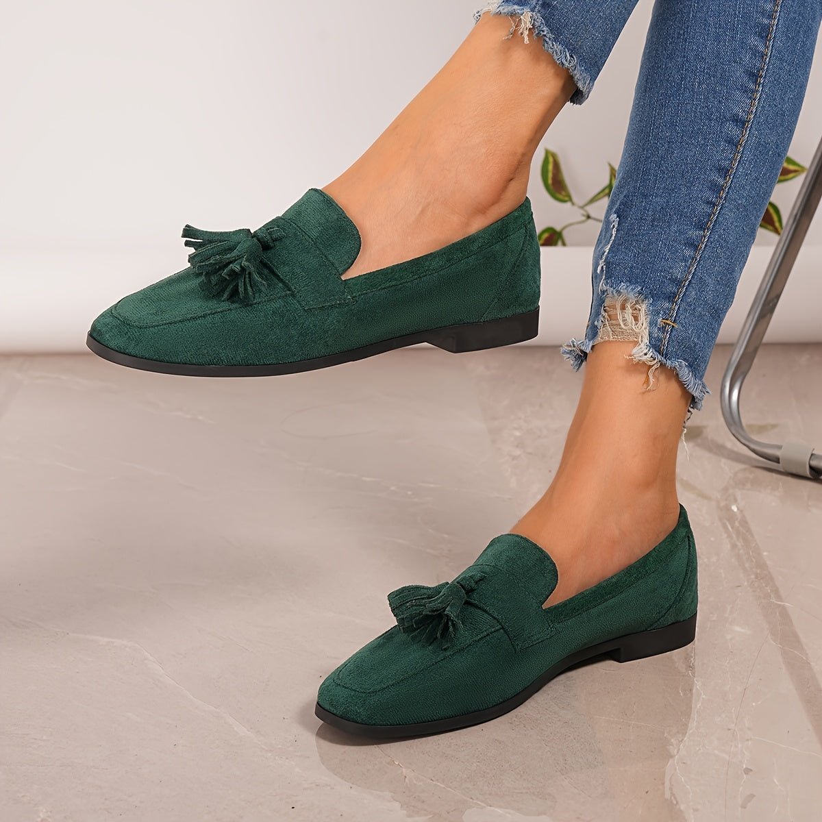 Mocassin Confort en Daim à Franges pour Femme - Emilia Lane