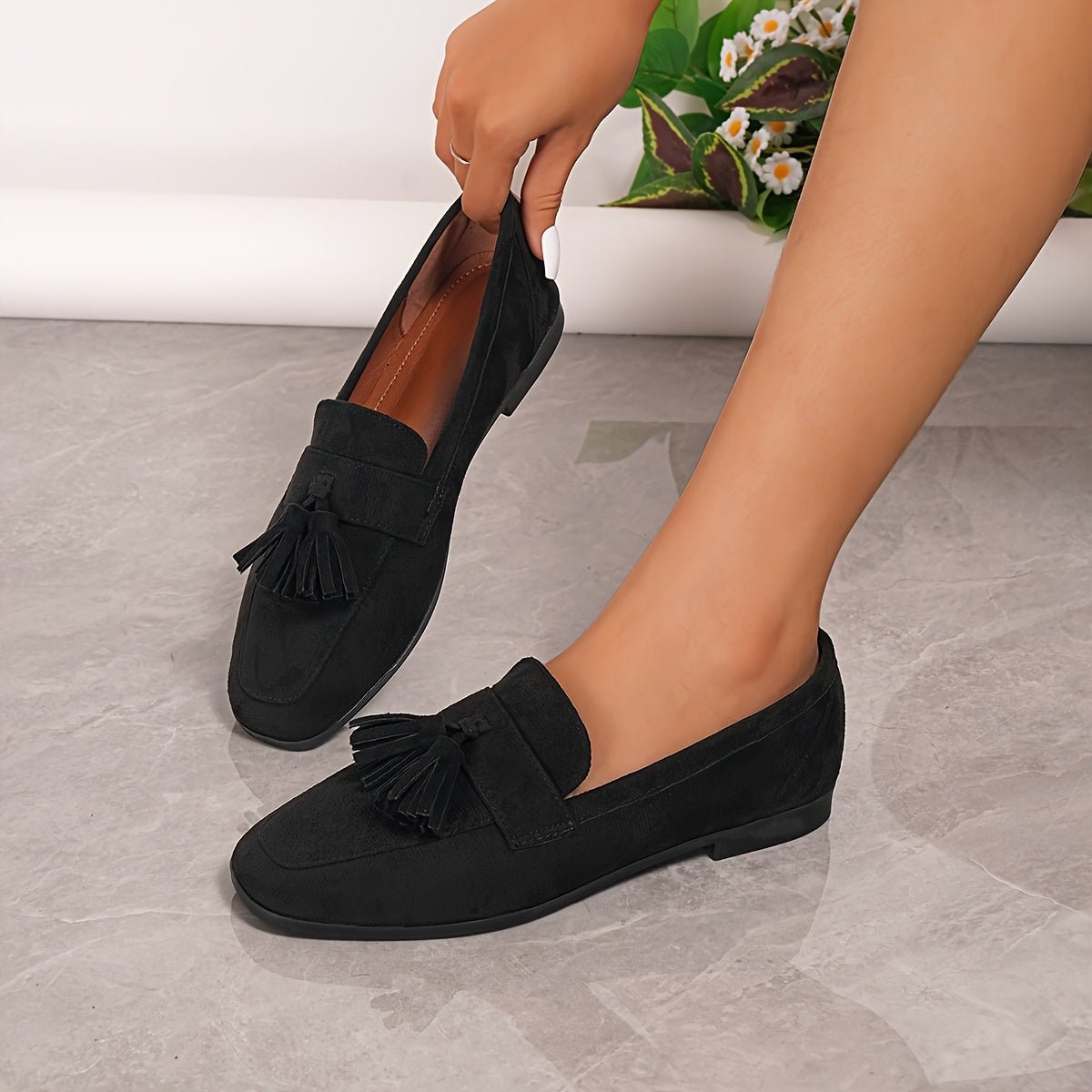 Mocassin Confort en Daim à Franges pour Femme - Emilia Lane