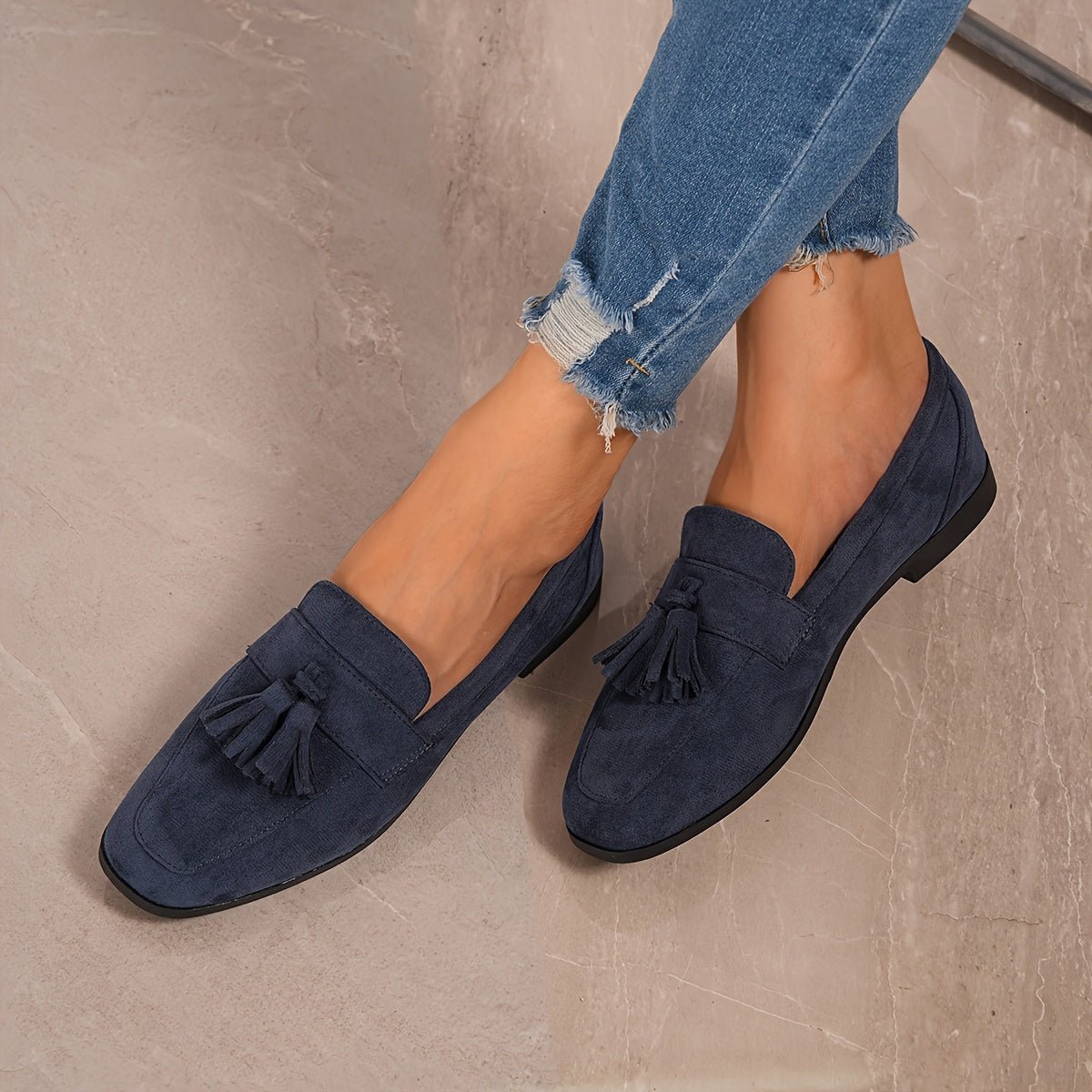 Mocassin Confort en Daim à Franges pour Femme - Emilia Lane