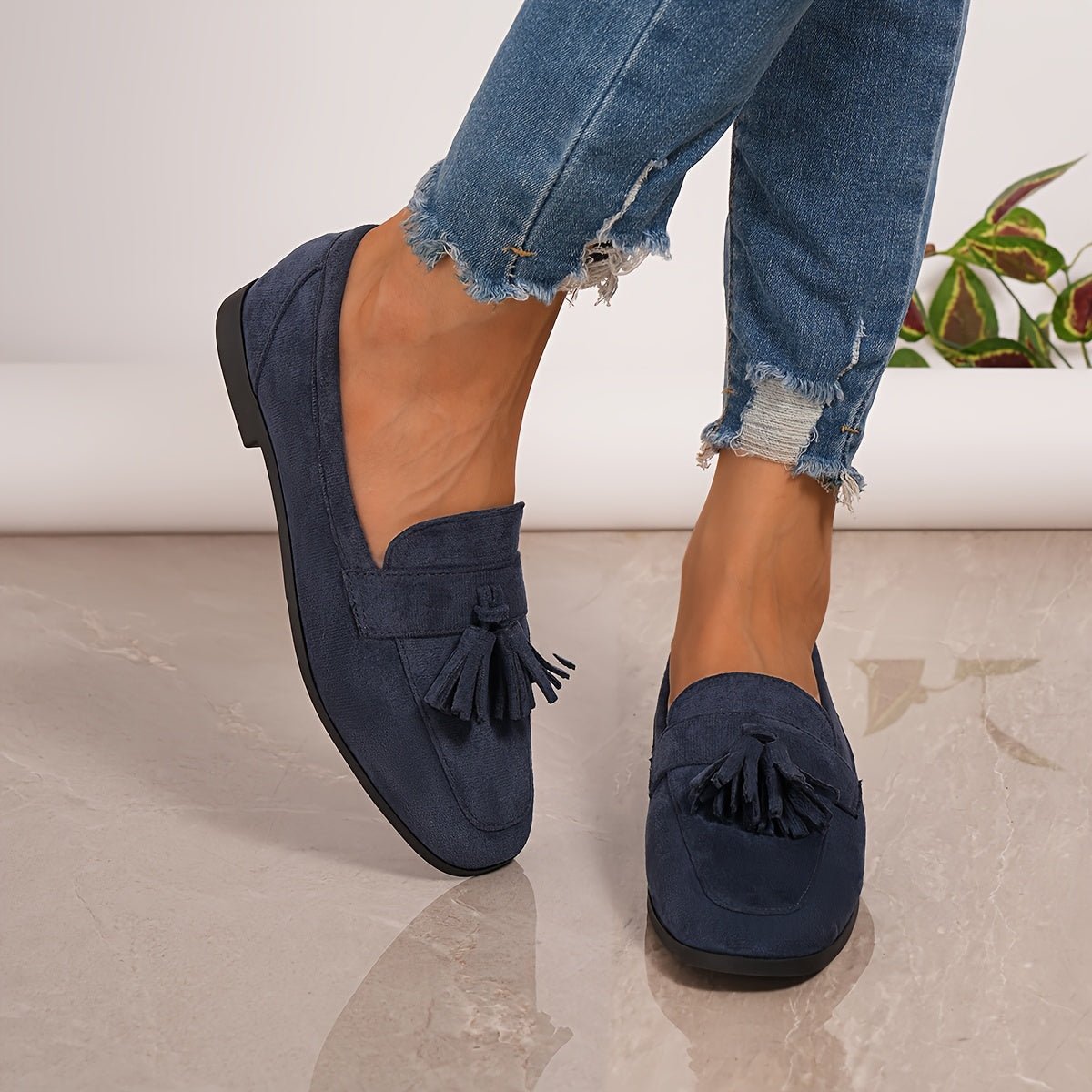 Mocassin Confort en Daim à Franges pour Femme - Emilia Lane