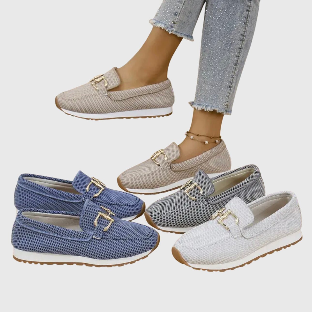 Mocassin Confort et Souple en Maille pour Femme - Emilia Lane