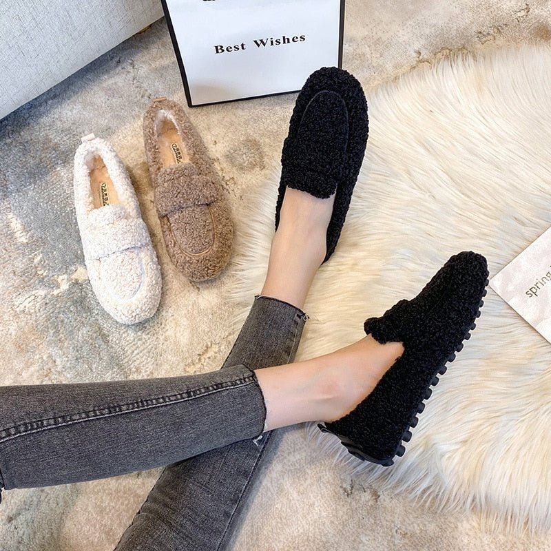 Mocassin Confort Fourré en Peluche pour Femme - Emilia Lane