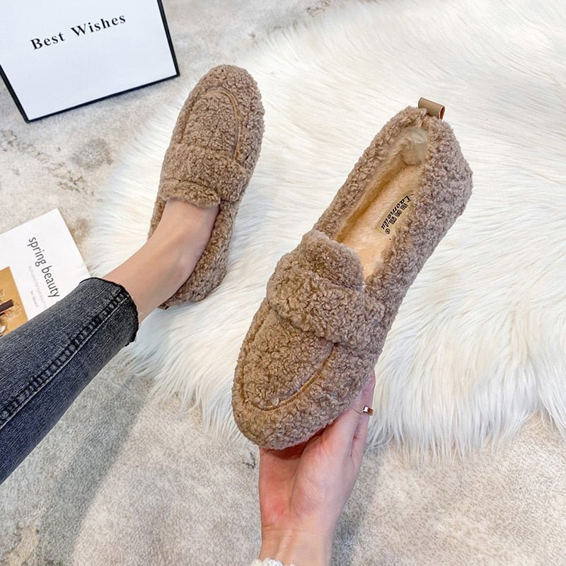 Mocassin Confort Fourré en Peluche pour Femme - Emilia Lane