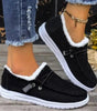 Mocassin Confort Fourré en Toile pour Femme - Emilia Lane
