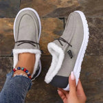 Mocassin Confort Fourré en Toile pour Femme - Emilia Lane
