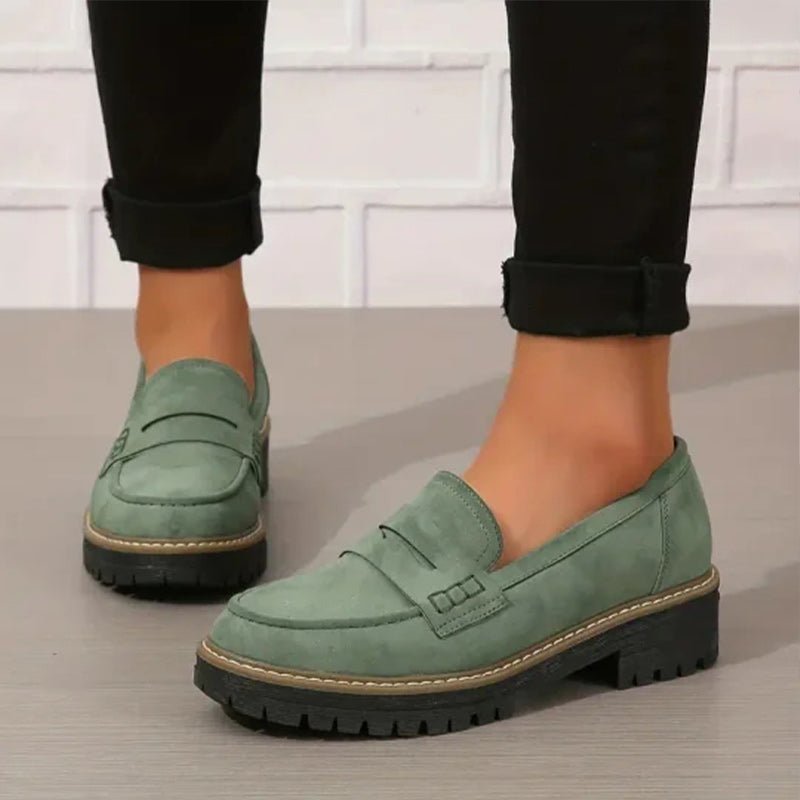 Mocassin Penny Loafer en Similicuir à Semelle Plateforme pour Femme - Emilia Lane