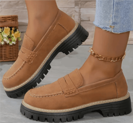 Mocassin Penny Loafer en Similicuir à Semelle Plateforme pour Femme - Emilia Lane