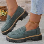 Mocassin Penny Loafer en Similicuir à Semelle Plateforme pour Femme - Emilia Lane