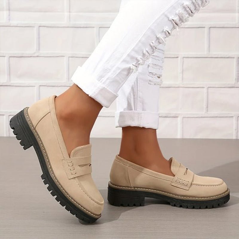 Mocassin Penny Loafer en Similicuir à Semelle Plateforme pour Femme - Emilia Lane