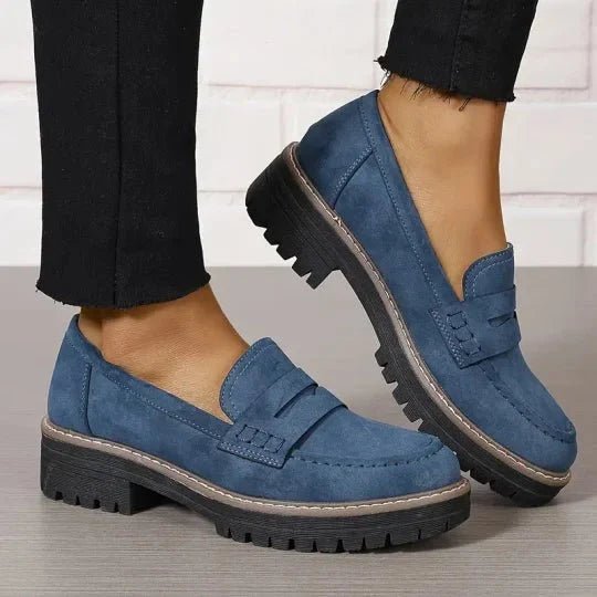Mocassin Penny Loafer en Similicuir à Semelle Plateforme pour Femme - Emilia Lane