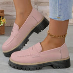 Mocassin Penny Loafer en Similicuir à Semelle Plateforme pour Femme - Emilia Lane