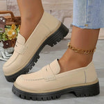 Mocassin Penny Loafer en Similicuir à Semelle Plateforme pour Femme - Emilia Lane