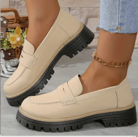 Mocassin Penny Loafer en Similicuir à Semelle Plateforme pour Femme - Emilia Lane