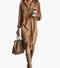 Robe Chemise en Velours Côtelé Mi - Longue pour Femme | Idéale pour le Quotidien - Emilia Lane