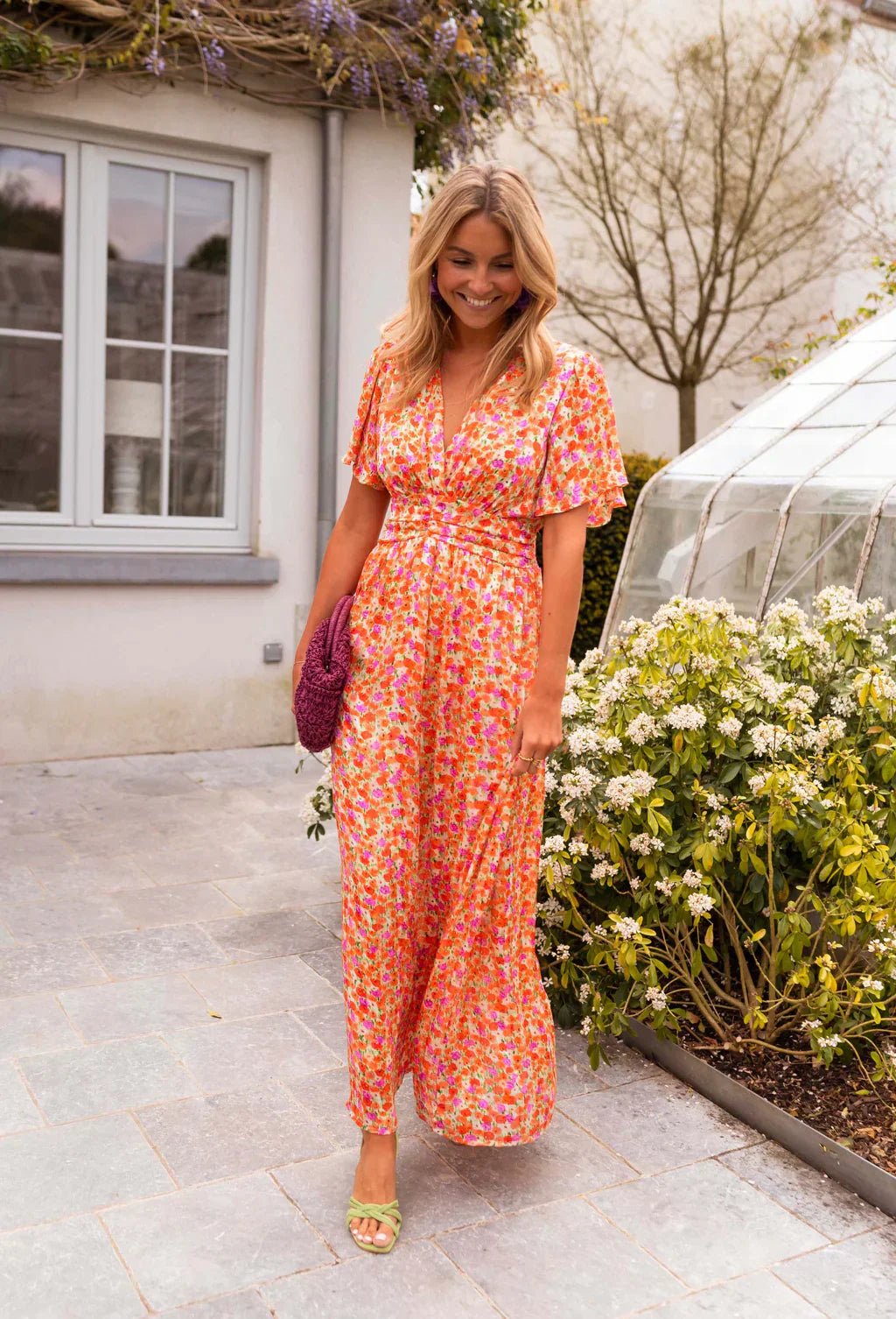 Robe Longue à Imprimé Fleuri et Taille Marquée pour Femme | Idéale pour l'Été - Emilia Lane