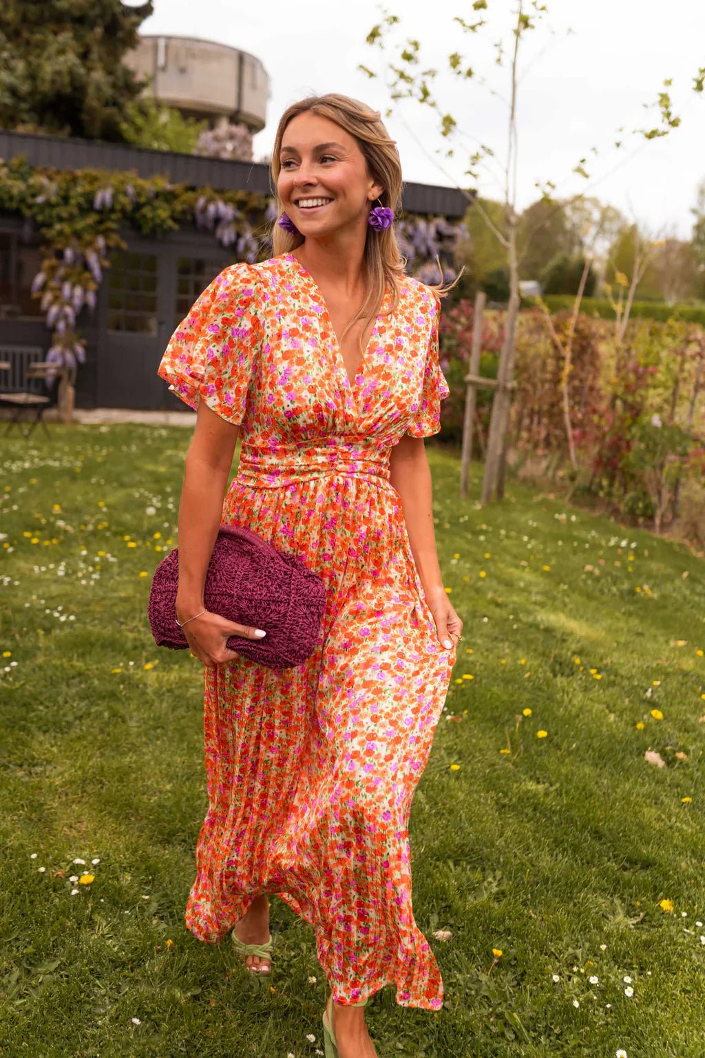 Robe Longue à Imprimé Fleuri et Taille Marquée pour Femme | Idéale pour l'Été - Emilia Lane