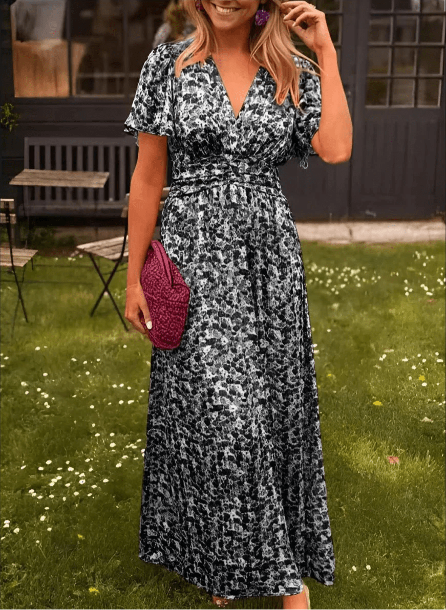 Robe Longue à Imprimé Fleuri et Taille Marquée pour Femme | Idéale pour l'Été - Emilia Lane
