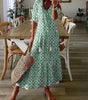 Robe Longue à Imprimé Géométrique et Manches Lanternes pour Femmes - Emilia Lane