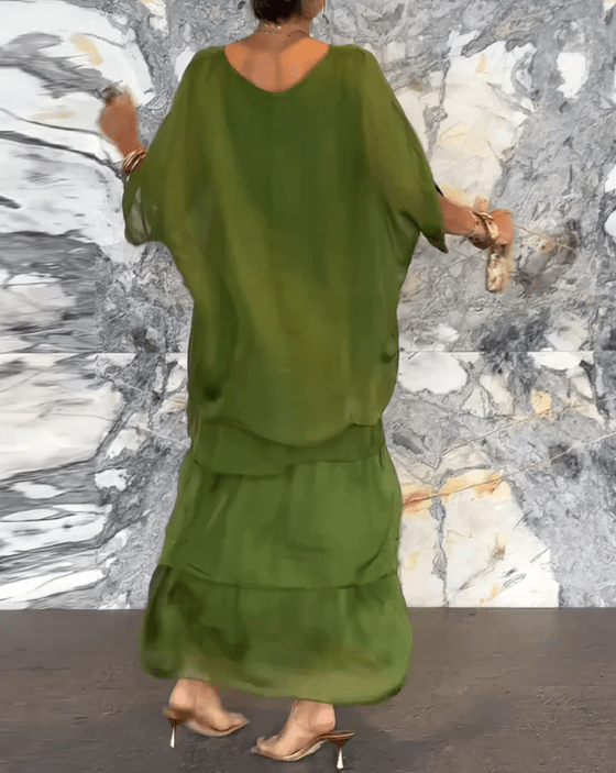 Robe Longue à Manches Chauve - Souris pour Femme | Idéale pour les Sorties - Emilia Lane