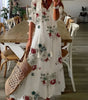 Robe longue à manches trois - quarts à motif à carreaux pour femmes - Emilia Lane