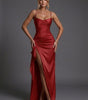 Robe Longue Ajustée avec Fronces et Fente pour Femme | Idéale pour les Sorties - Emilia Lane