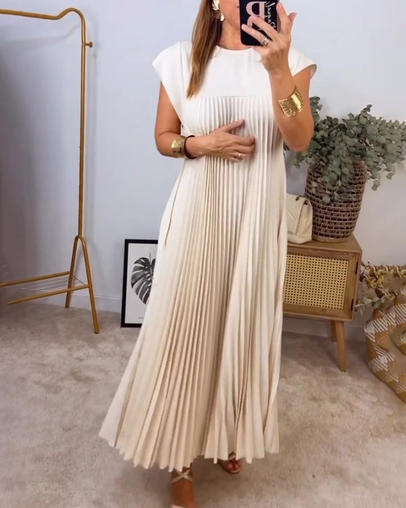 Robe Longue Plissée sans Manches pour Femme | Idéale pour le Quotidien - Emilia Lane