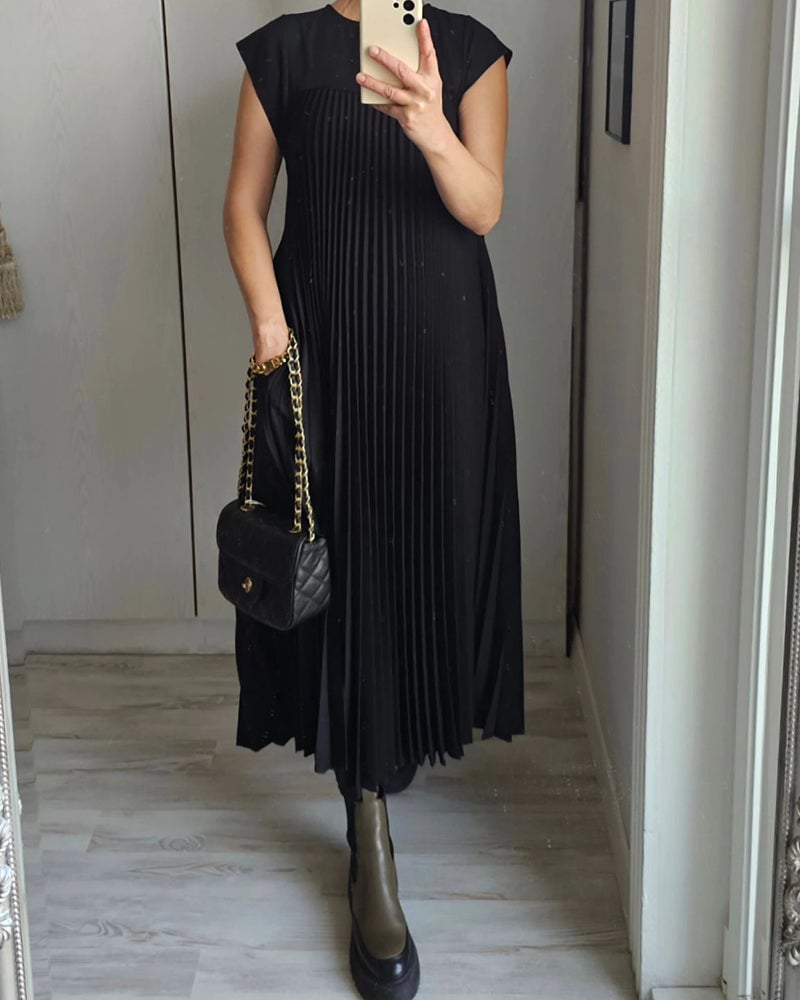 Robe Longue Plissée sans Manches pour Femme | Idéale pour le Quotidien - Emilia Lane
