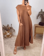 Robe Longue Plissée sans Manches pour Femme | Idéale pour le Quotidien - Emilia Lane