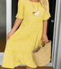 Robe Midi À Manches Évasées À Pois Beige - Emilia Lane