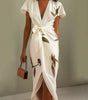 Robe Midi Imprimée Ceinturée pour Femmes - Emilia Lane