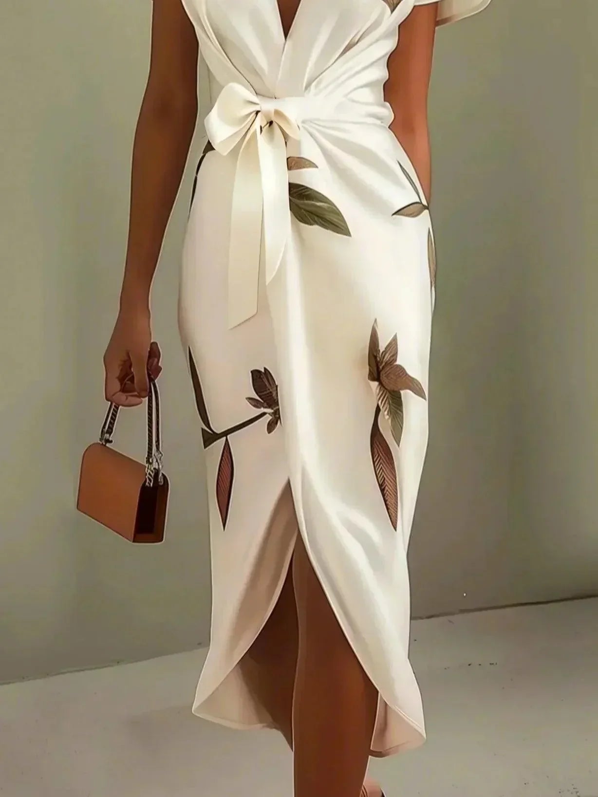 Robe Midi Imprimée Ceinturée pour Femmes - Emilia Lane