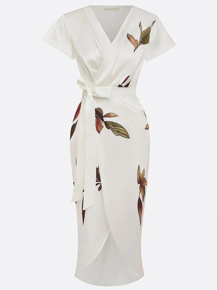 Robe Midi Imprimée Ceinturée pour Femmes - Emilia Lane