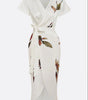 Robe portefeuille satin imprimée pour femmes - Emilia Lane