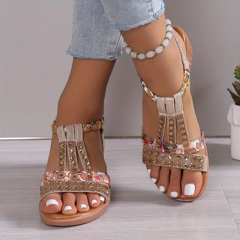 Sandales Compensées à Strass pour Femme | Idéales pour les Sorties - Emilia Lane