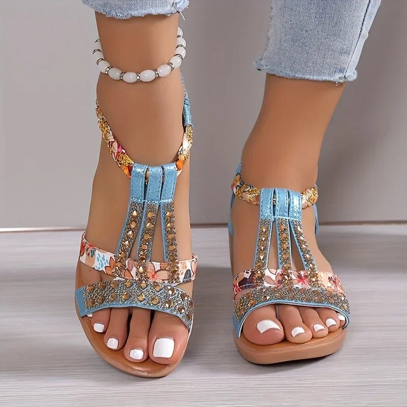 Sandales Compensées à Strass pour Femme | Idéales pour les Sorties - Emilia Lane