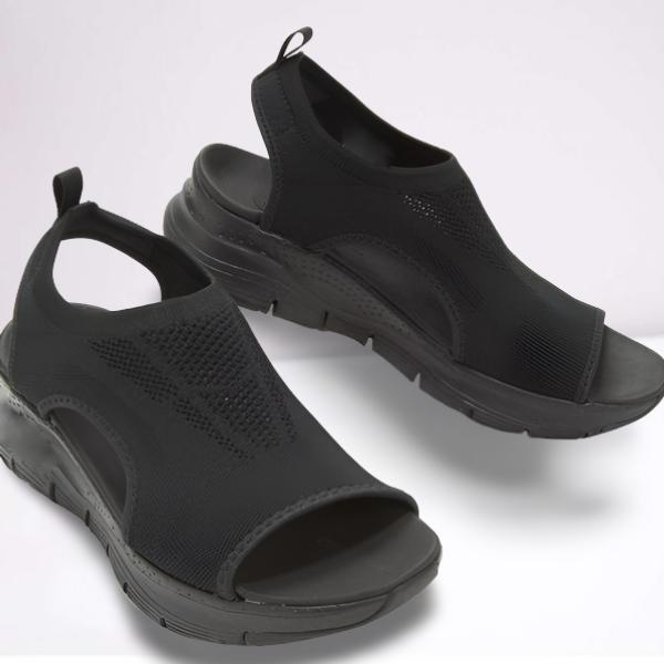 Sandales Compensées en Maille et Semelle Orthopédique pour Femme | Idéales pour l'Été - Emilia Lane