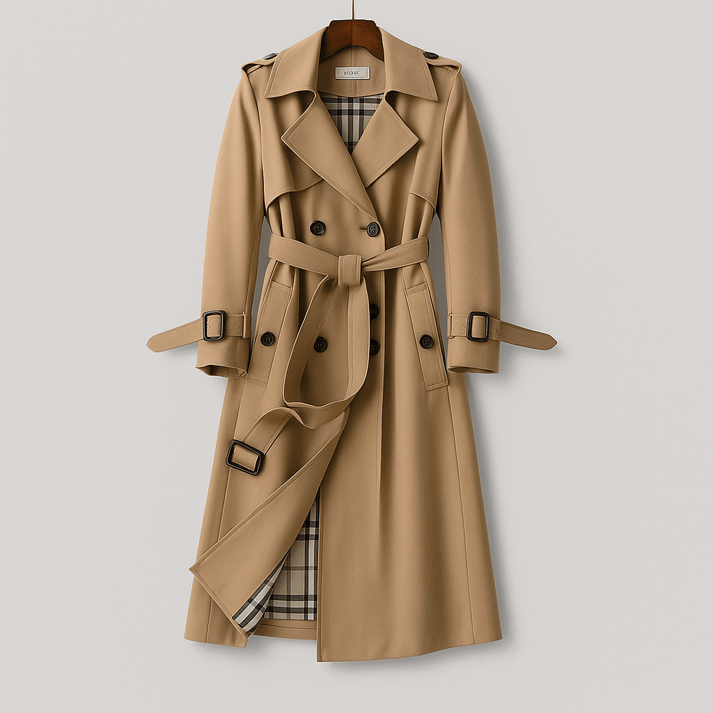 Trench Coat Long en Coton pour Femme - Emilia Lane