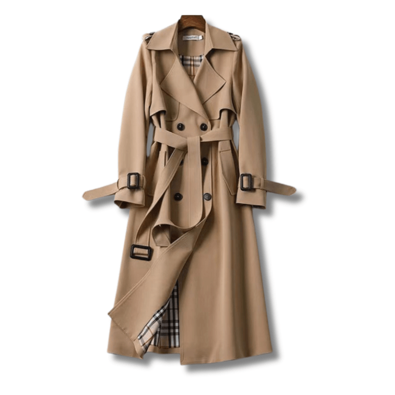 Trench Coat Long en Coton pour Femme - Emilia Lane