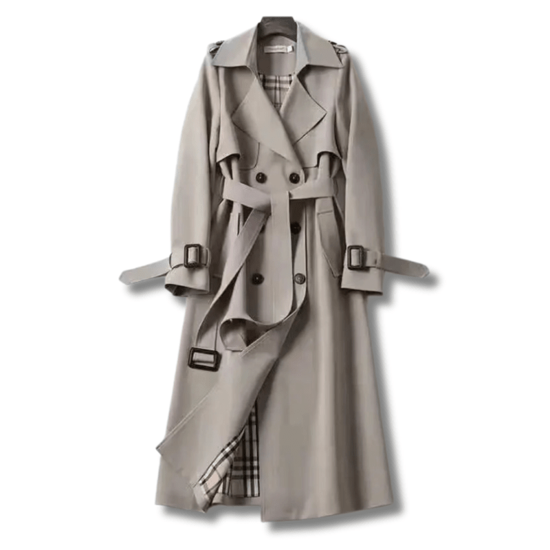 Trench Coat Long en Coton pour Femme - Emilia Lane