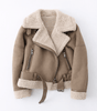 Veste Aviateur en Daim Coupe Ample avec Ceinture pour Femme - Emilia Lane