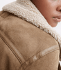 Veste Aviateur en Daim Coupe Ample avec Ceinture pour Femme - Emilia Lane