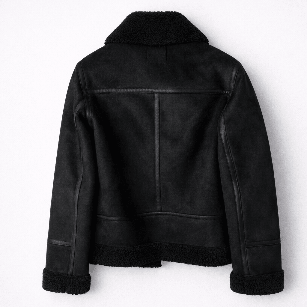 Veste Aviateur en Daim Coupe Ample avec Ceinture pour Femme - Emilia Lane