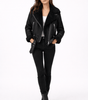 Veste Aviateur en Daim Coupe Ample avec Ceinture pour Femme - Emilia Lane