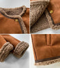 Veste Courte Structurée en Daim avec Bordures Effet Mouton pour Femme - Emilia Lane