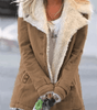 Veste Droite Style Militaire à Large Col en Fausse Fourrure Femme - Emilia Lane