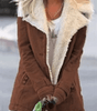 Veste Droite Style Militaire à Large Col en Fausse Fourrure Femme - Emilia Lane