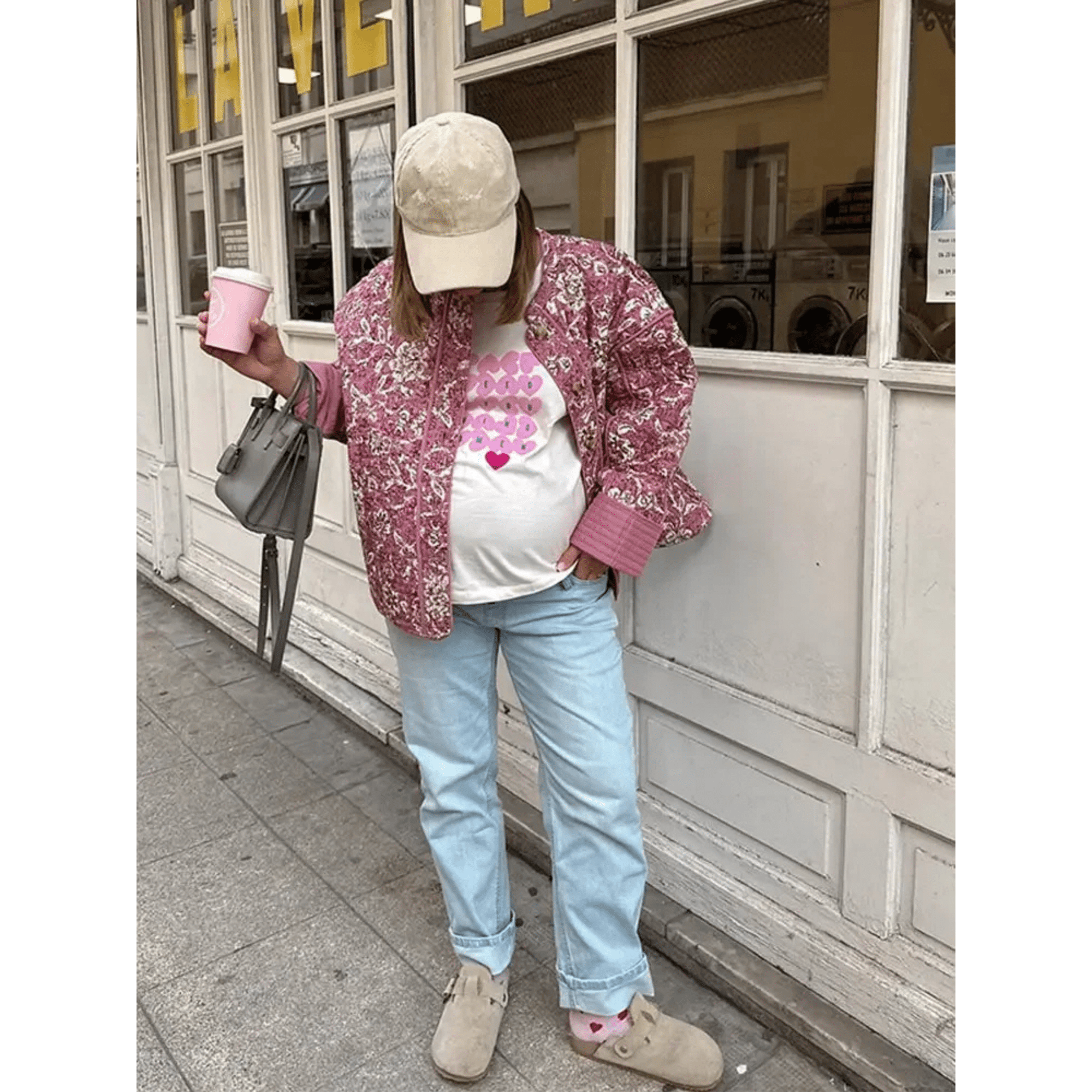 Veste Matelassée Oversize Fleurie pour Femme - Emilia Lane