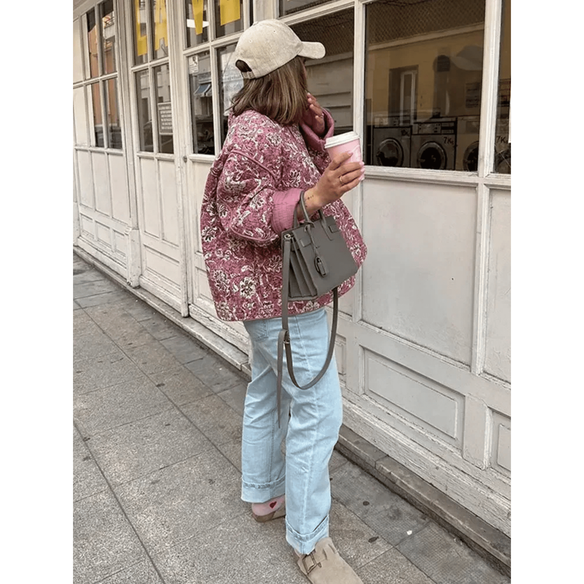 Veste Matelassée Oversize Fleurie pour Femme - Emilia Lane